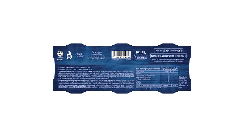 SuperFresh Tuna in Sunflower Oil 3 x 75 g