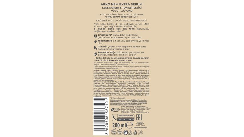 Arko Nem Extra Serum Anti-Blemish & Tone-Equalizing Body Lotion 200 ml