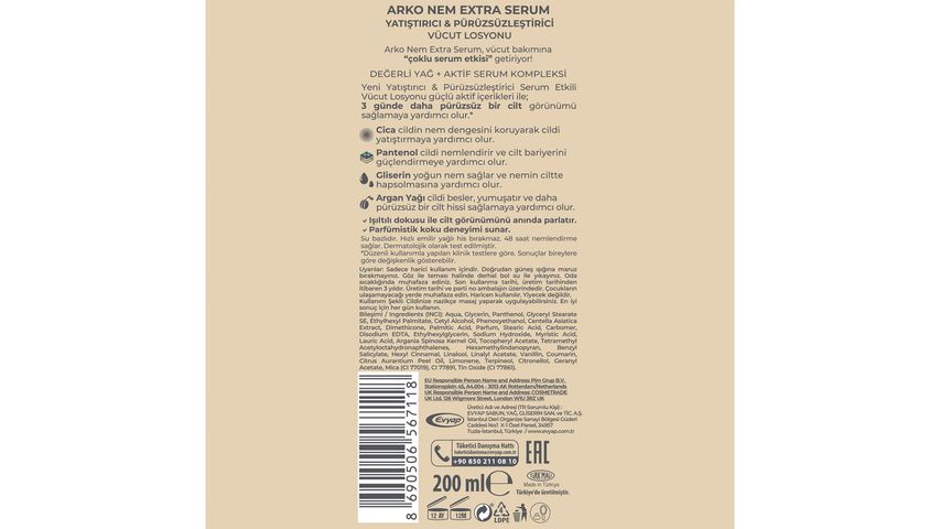 Arko Nem Extra Serum Soothing & Smoothing Body Lotion 200 ml