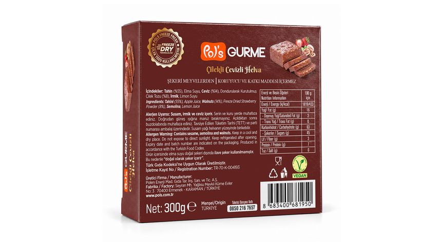 Pol's Gourmet Strawberry & Walnut Halva 300 g