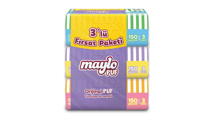 Maylo Soft Box Tissues 3 x 150 Pieces