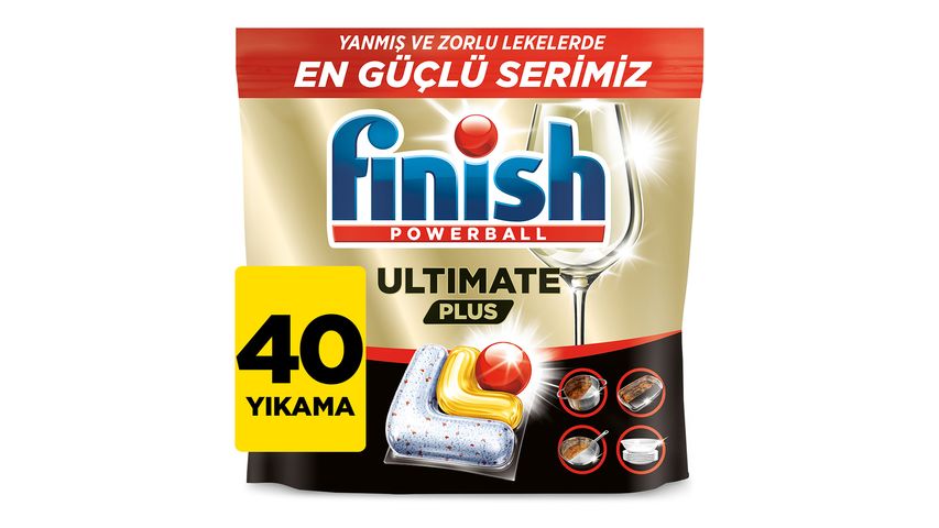Finish Ultimate Plus Lemon Dishwasher Detergent Tablets 40 Capsules