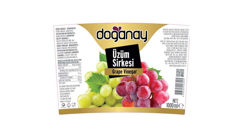 Doğanay Grape Vinegar PET Bottle 1 L