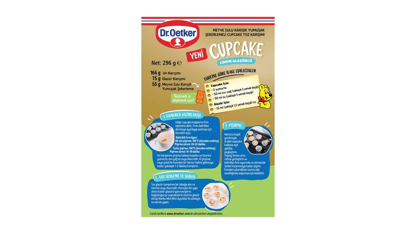 Dr. Oetker Cupcake with Lemon Glaze & Free Haribo Mini Goldbears