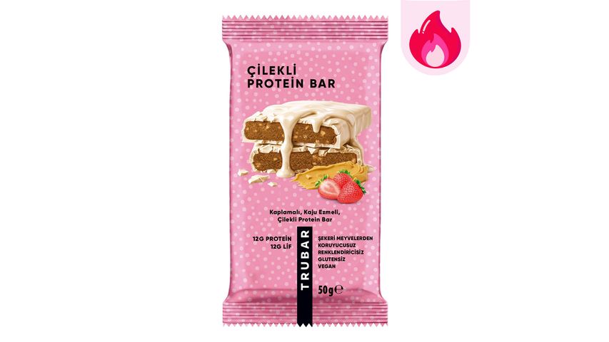 Trubar Coated Cashew Butter Strawberry Protein Bar 50 g