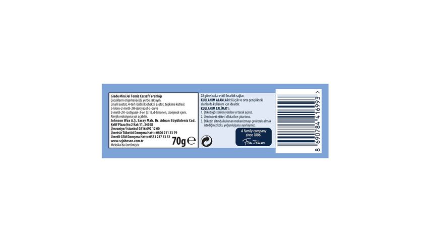 Glade Mini Gel Air Freshener Clean Linen 70 g