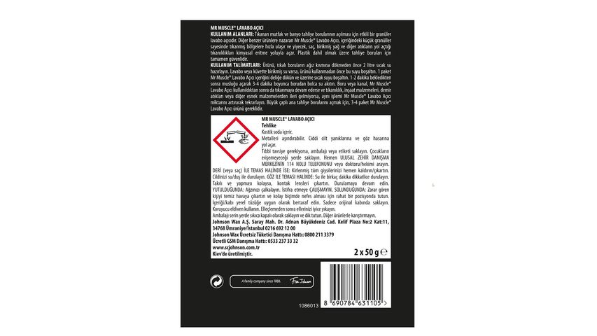 Mr. Muscle Granular Drain Cleaner 2-Pack 2x50 g