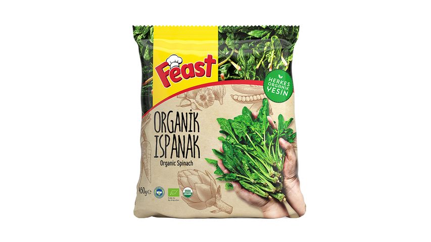 Feast Frozen Organic Spinach 450 g